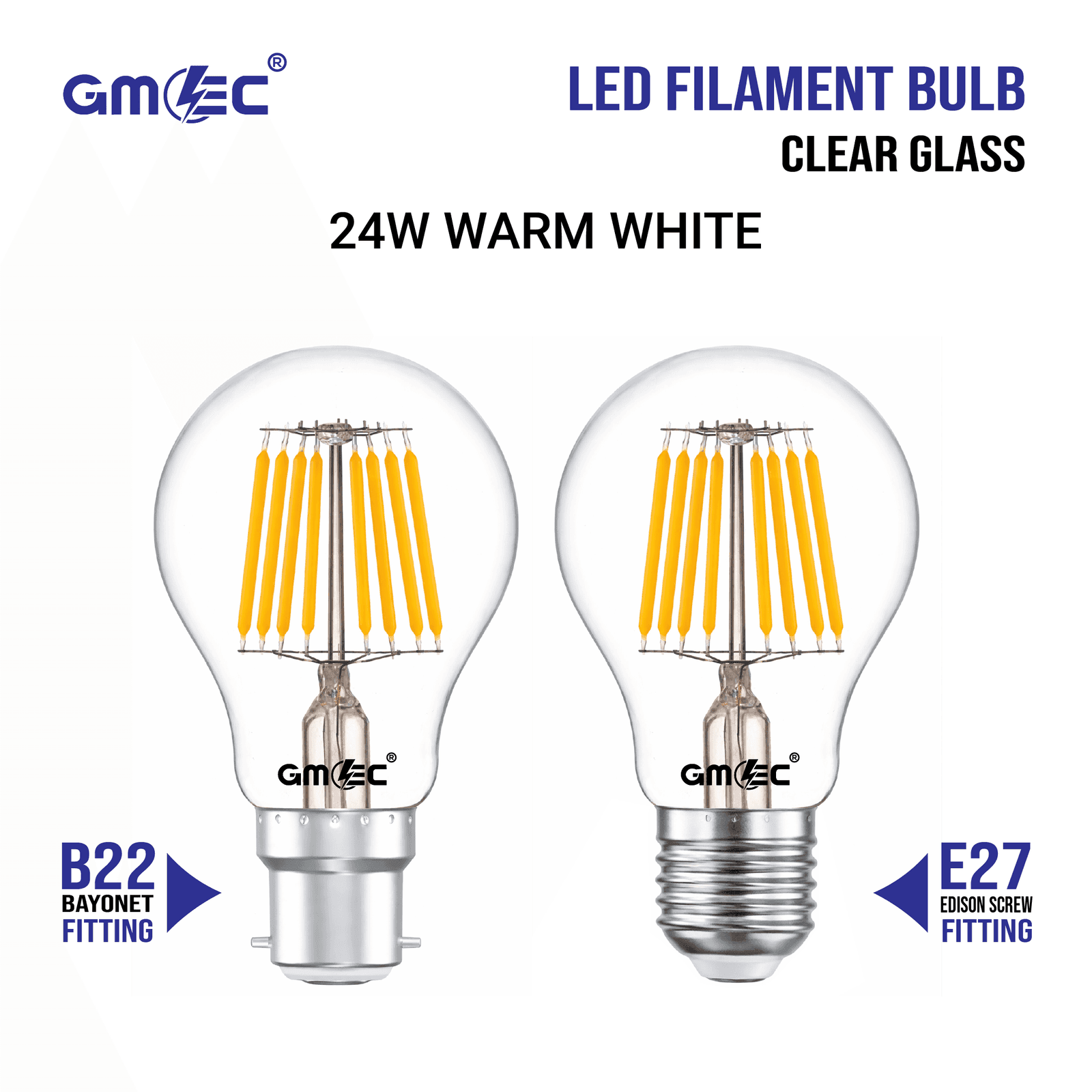 24W E27 LED Filament Bulb Warm White 2700K thumbnail 12