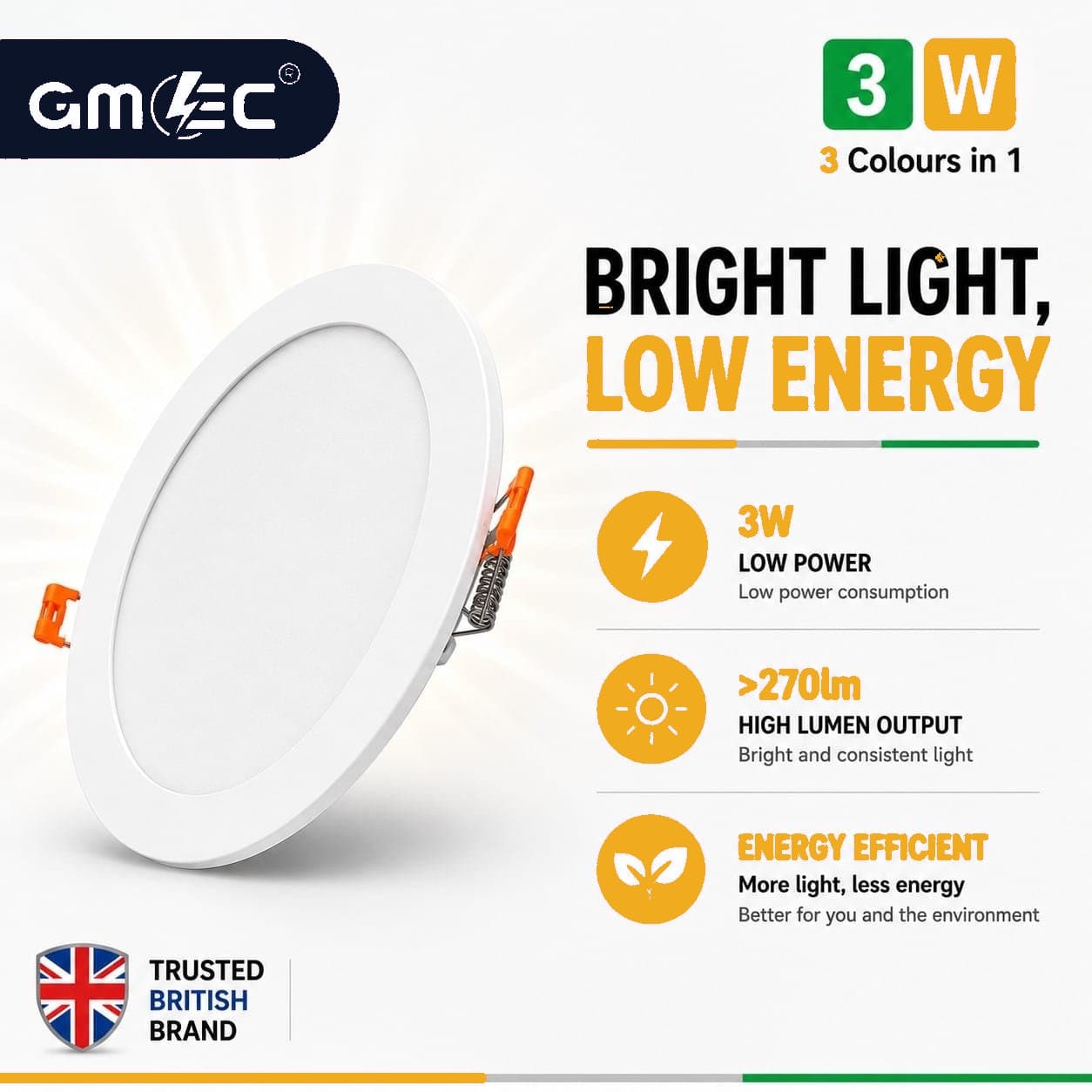 3W LED Recessed Panel Light 3 Colour CCT thumbnail 6