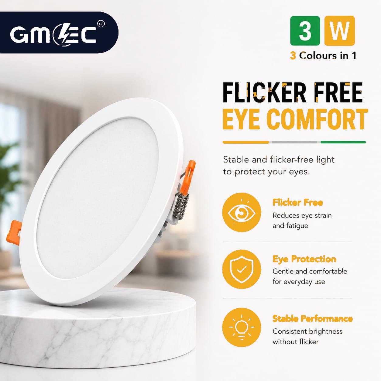 3W LED Recessed Panel Light 3 Colour CCT thumbnail 9