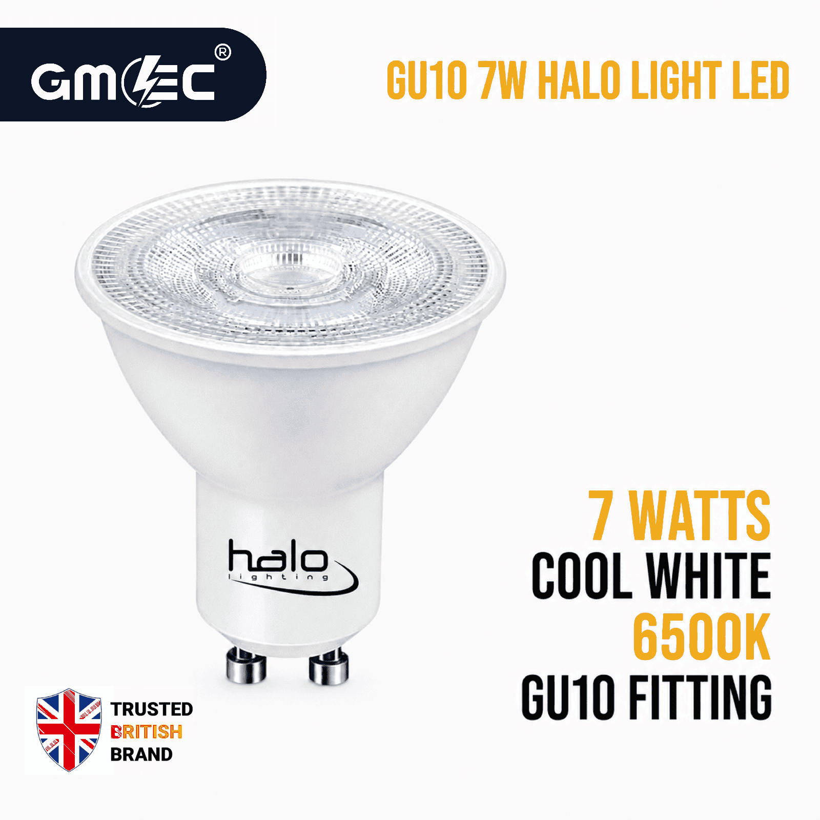 Halo 7W GU10 LED Bulb Cool White Dimmable, 550 Lumens