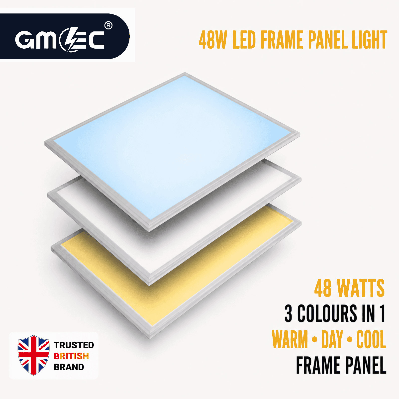 48W LED Frame Panel Light 3 Colours in 1, 4800 Lumens