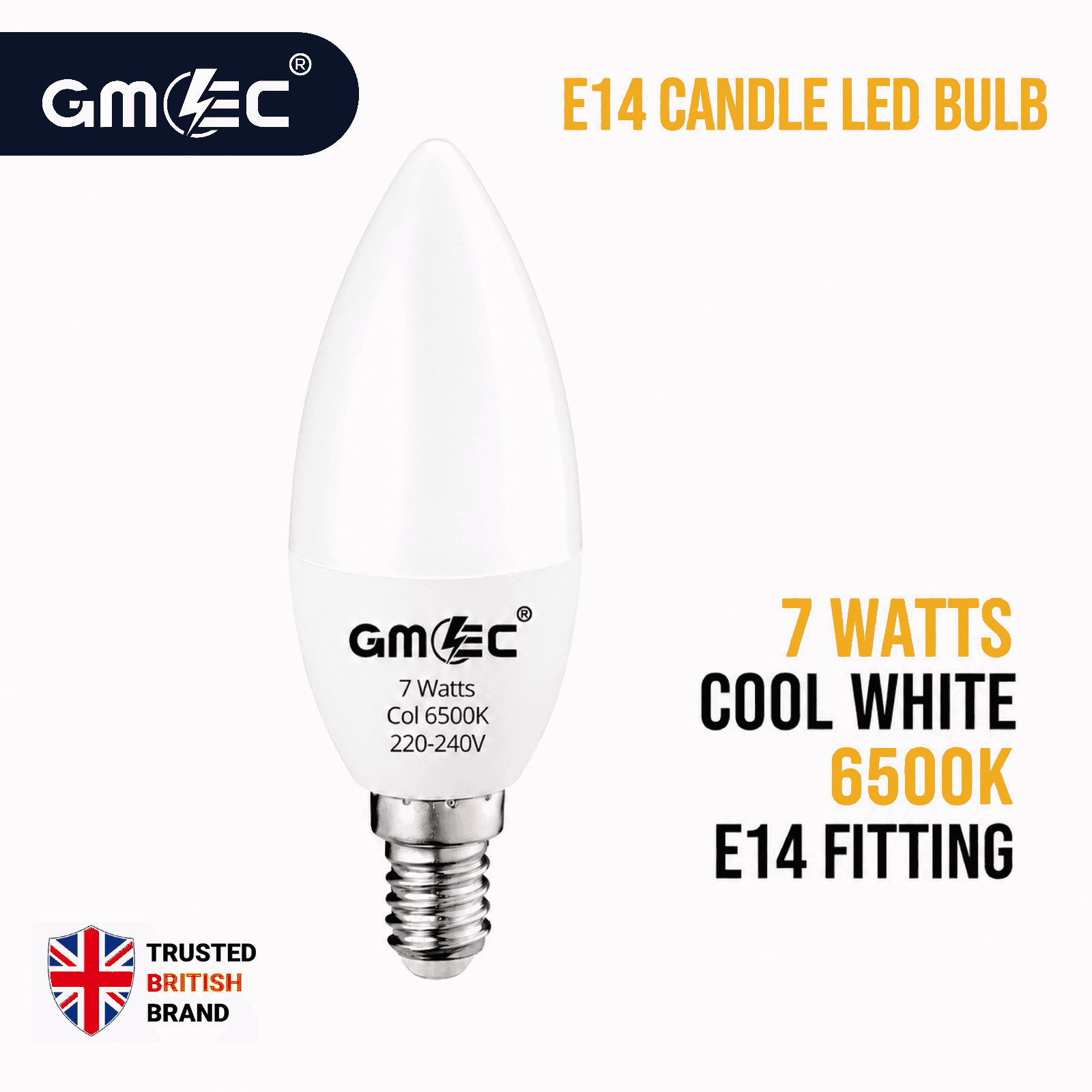 E14 7W LED Candle Bulb Cool White 6500K 750 Lumens