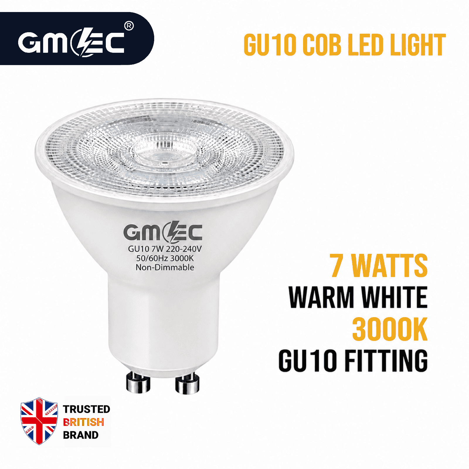 GU10 7W COB 3000K LED Bulb Warm White