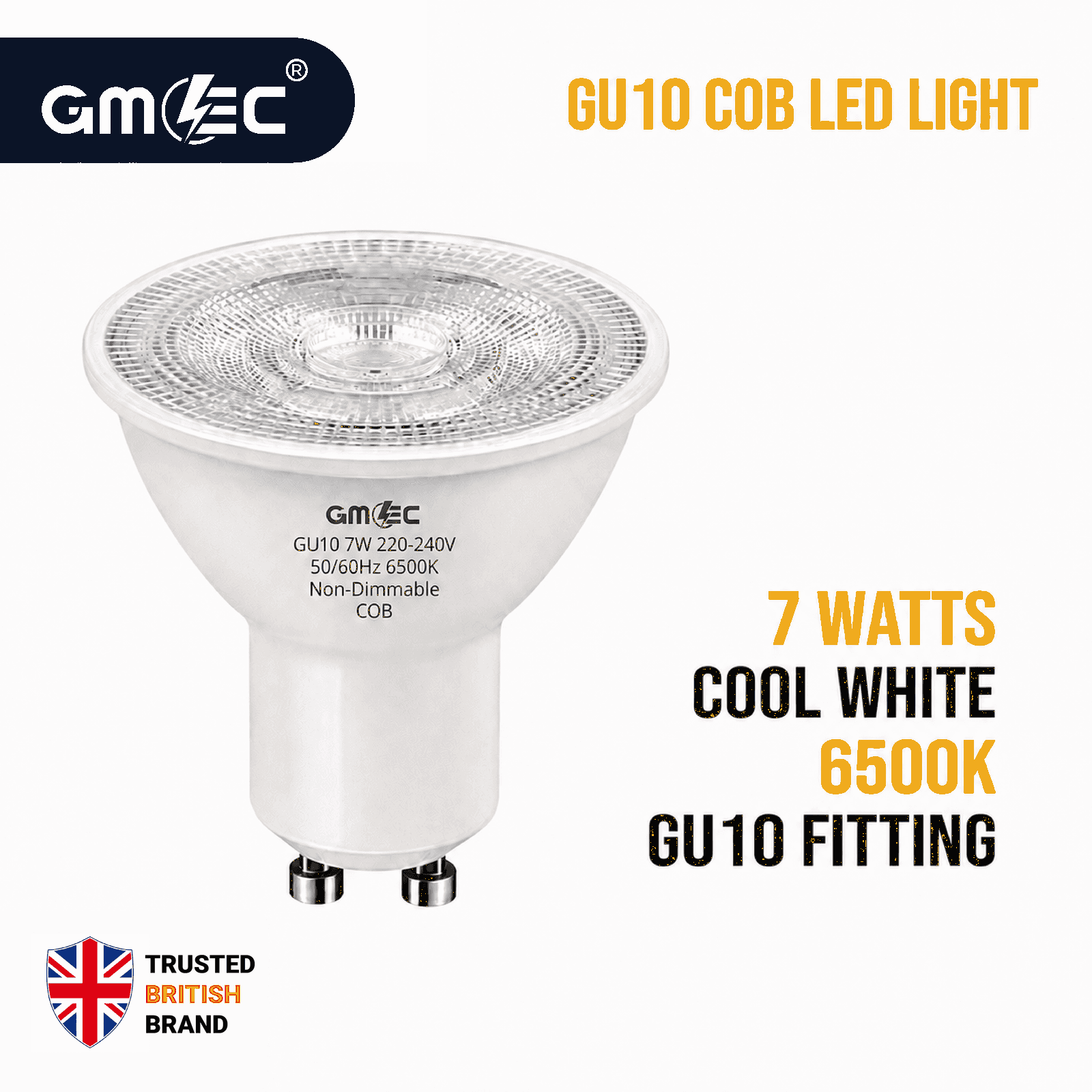 GU10 7W LED Bulb Cool White 6500K COB Spotlight thumbnail 2