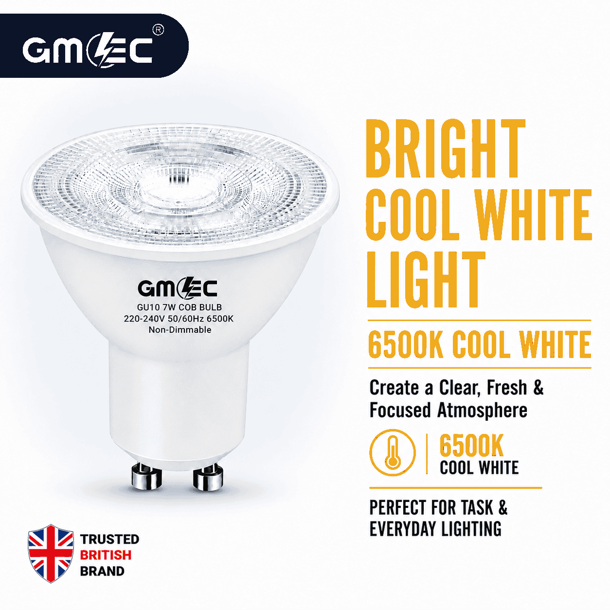 GU10 7W LED Bulb Cool White 6500K COB Spotlight thumbnail 3