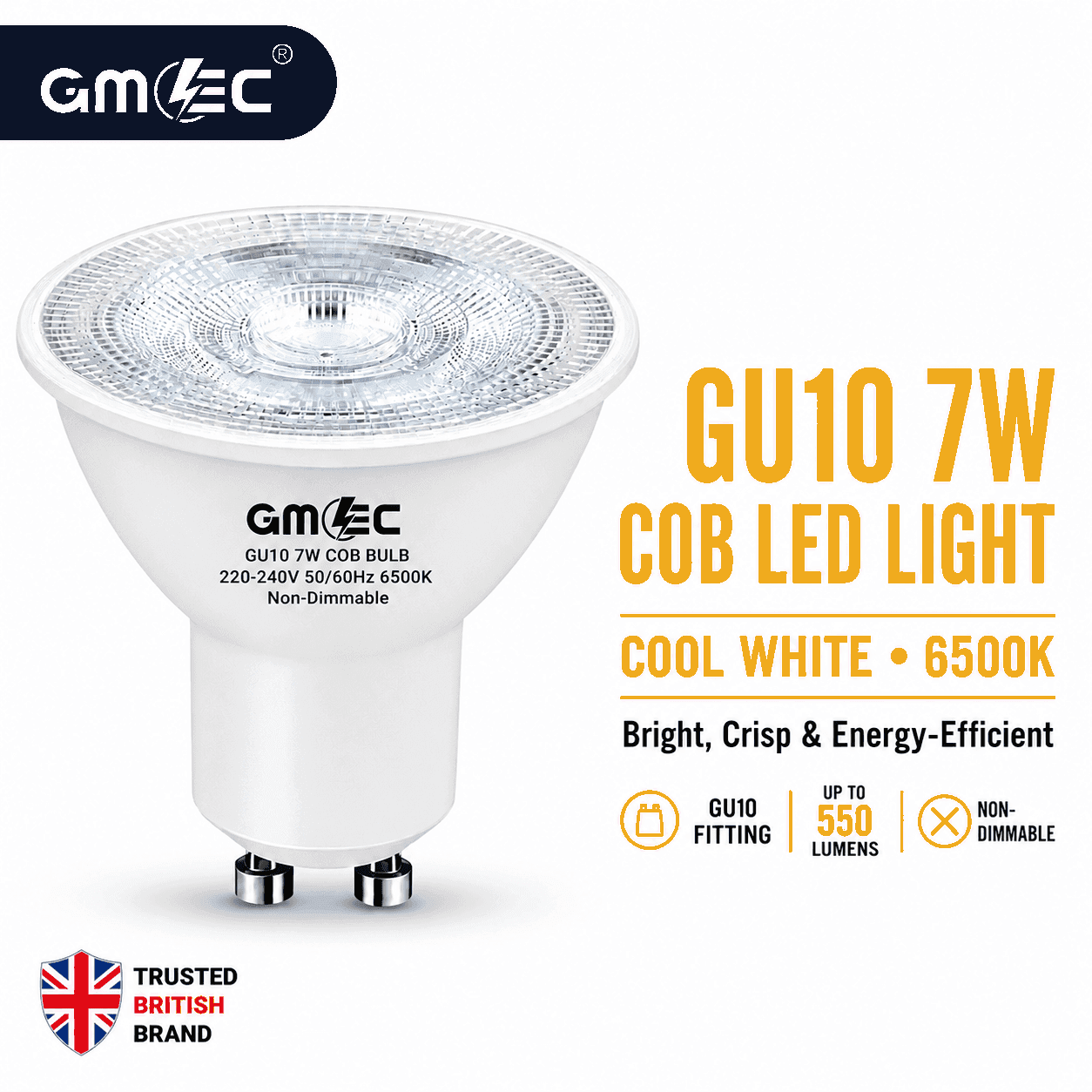 GU10 7W LED Bulb Cool White 6500K COB Spotlight thumbnail 4
