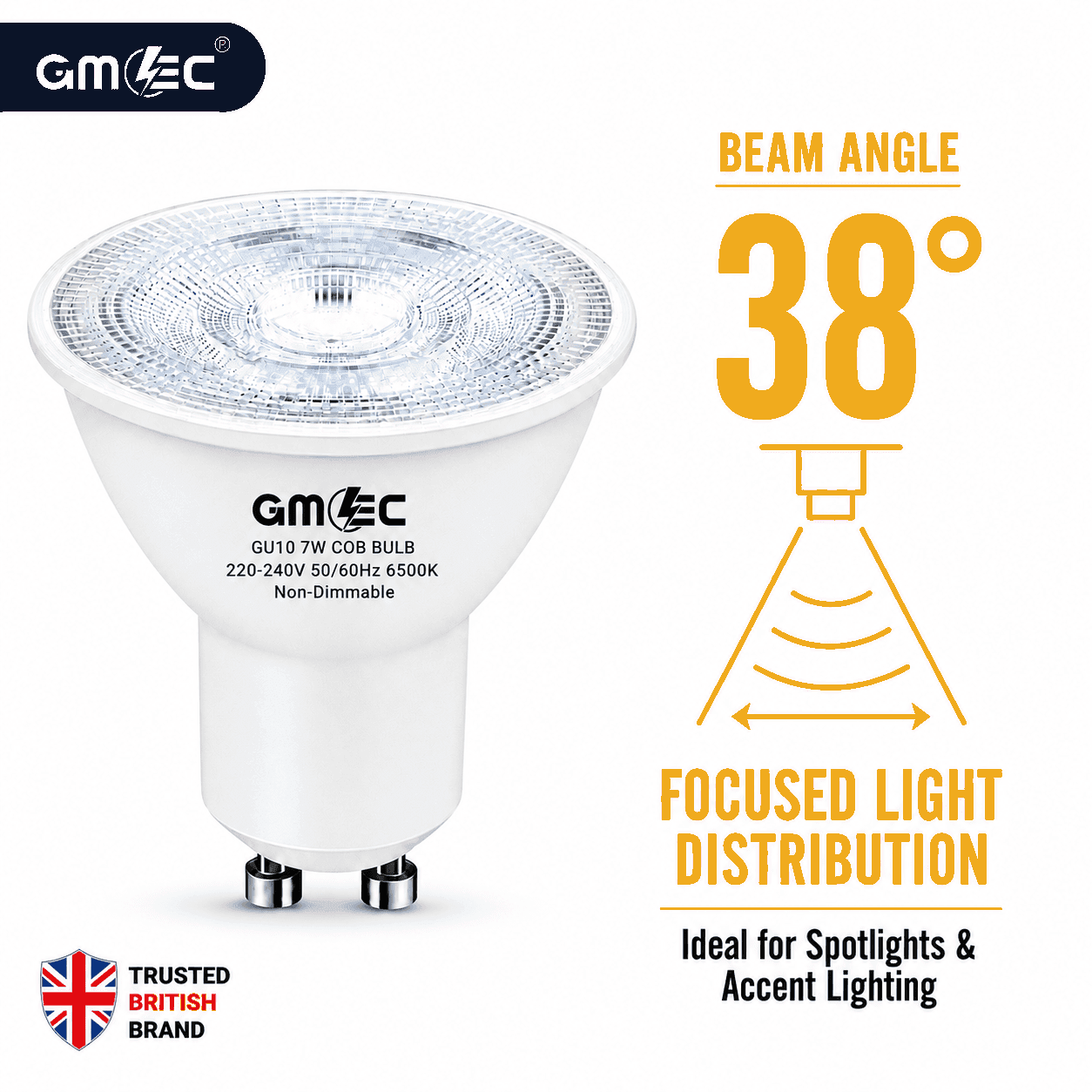 GU10 7W LED Bulb Cool White 6500K COB Spotlight thumbnail 7