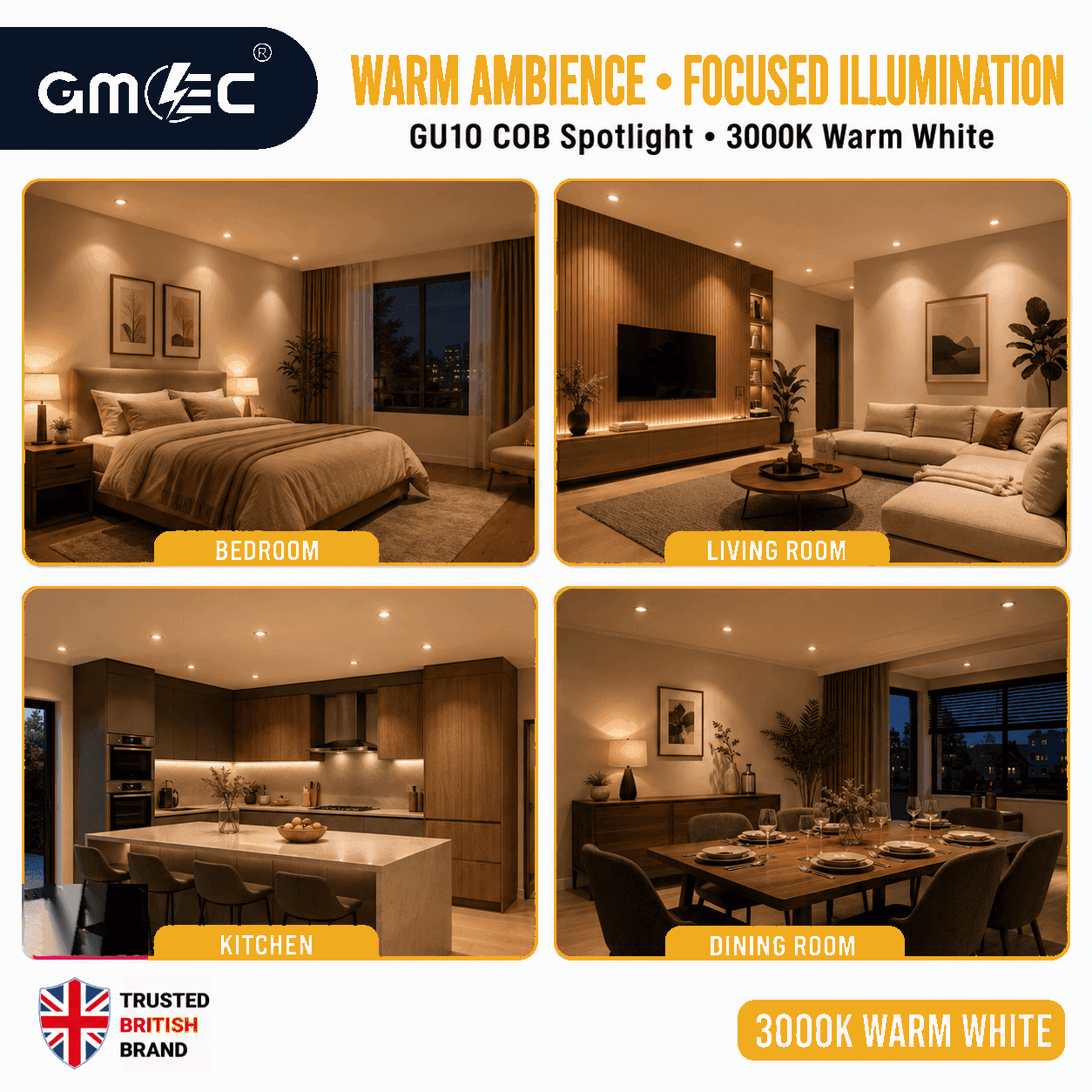 GU10 7W COB 3000K LED Bulb Warm White thumbnail 5