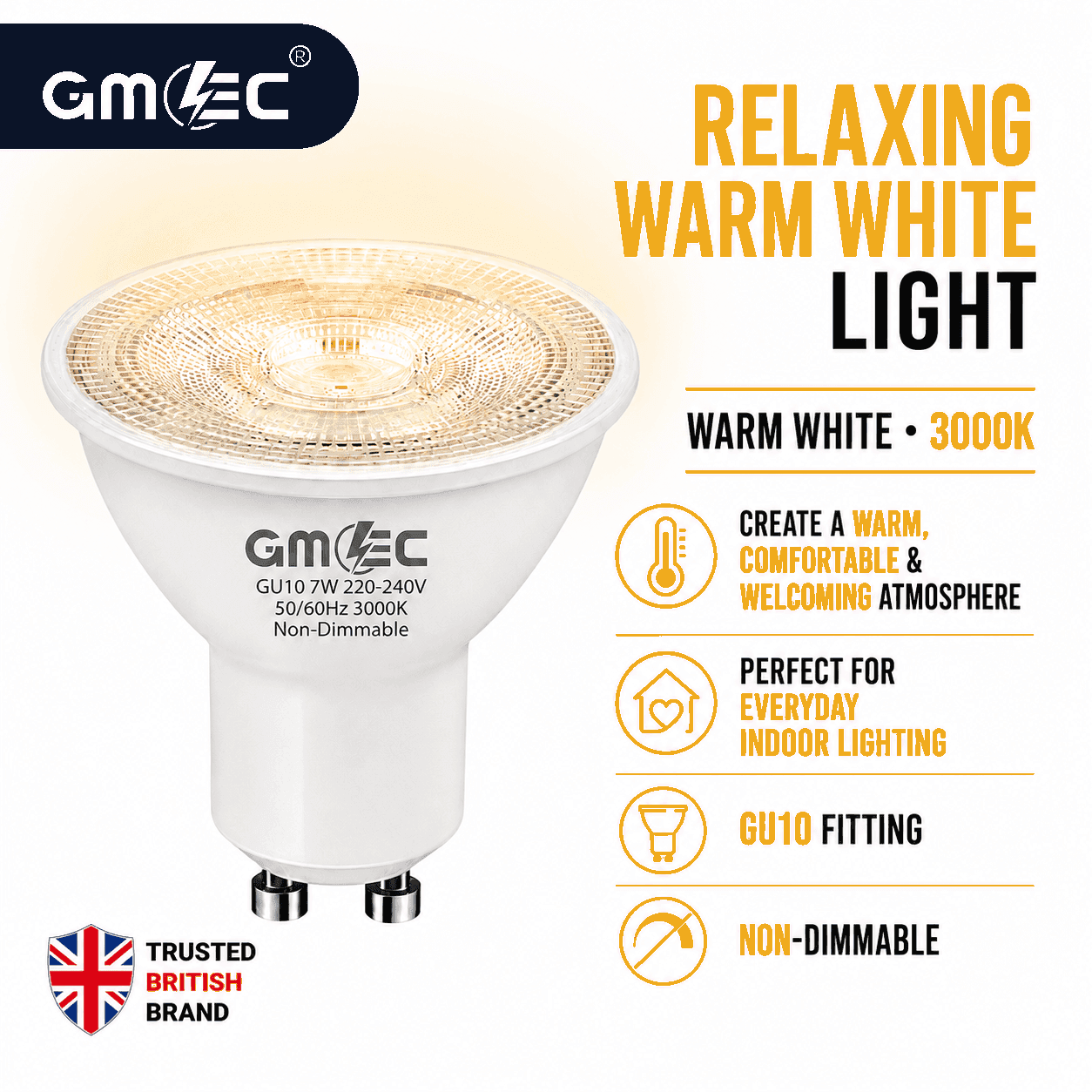 GU10 7W COB 3000K LED Bulb Warm White thumbnail 8