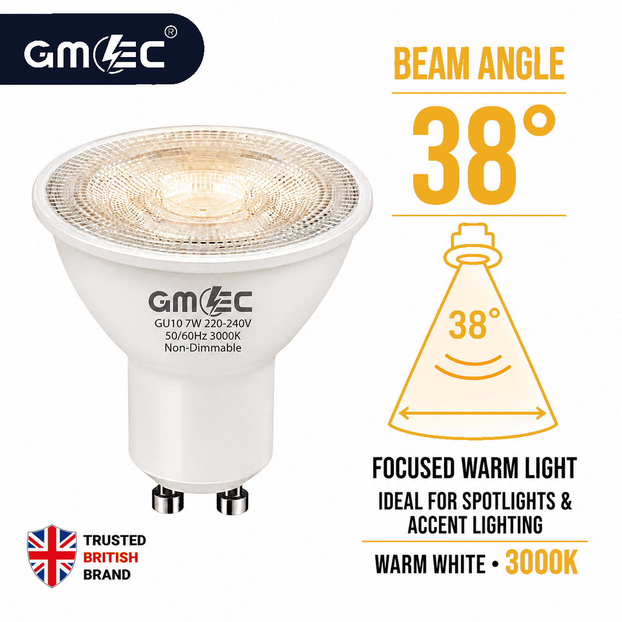 GU10 7W COB 3000K LED Bulb Warm White thumbnail 9