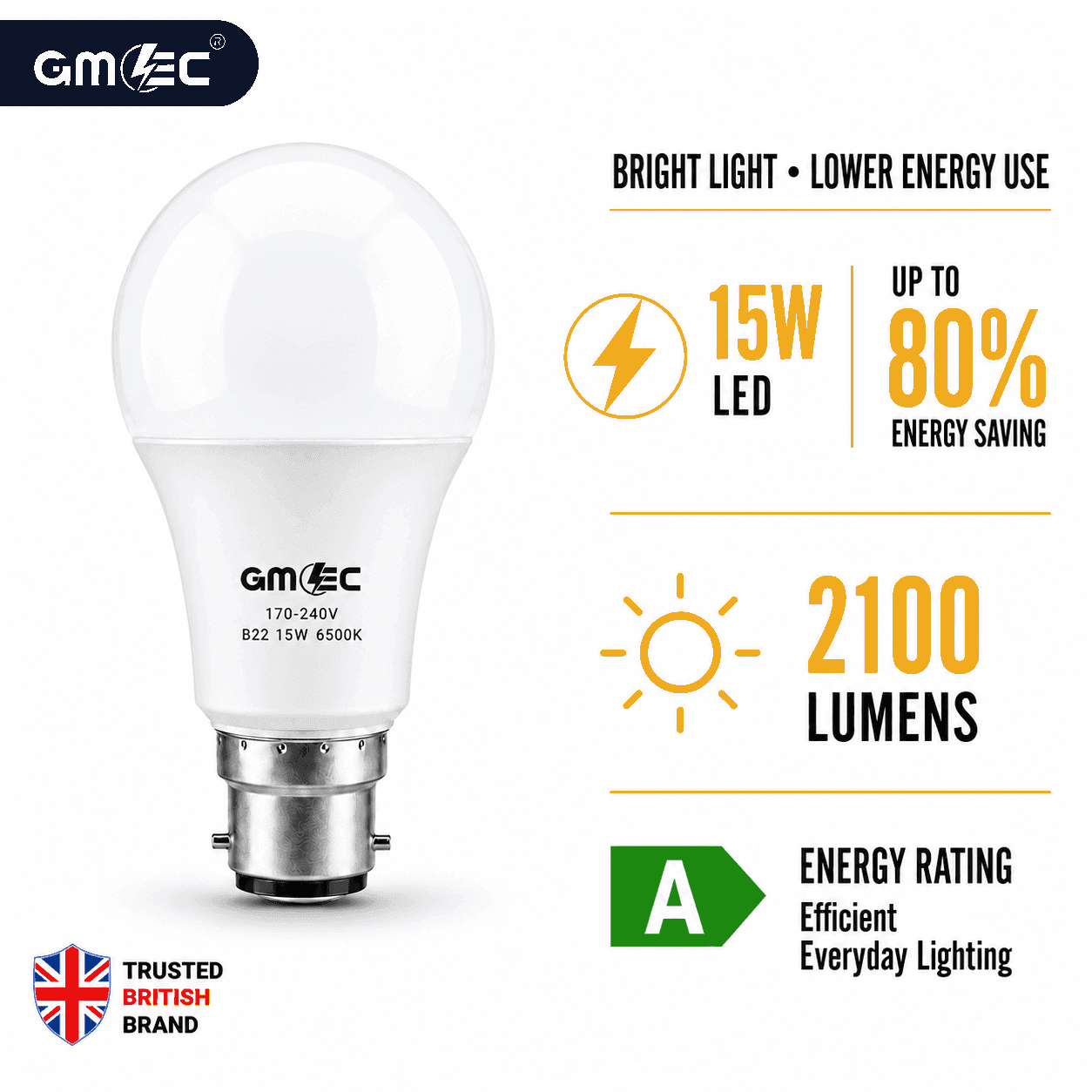 B22 18W LED Bulb Cool White 6500K 2100 Lumens thumbnail 6