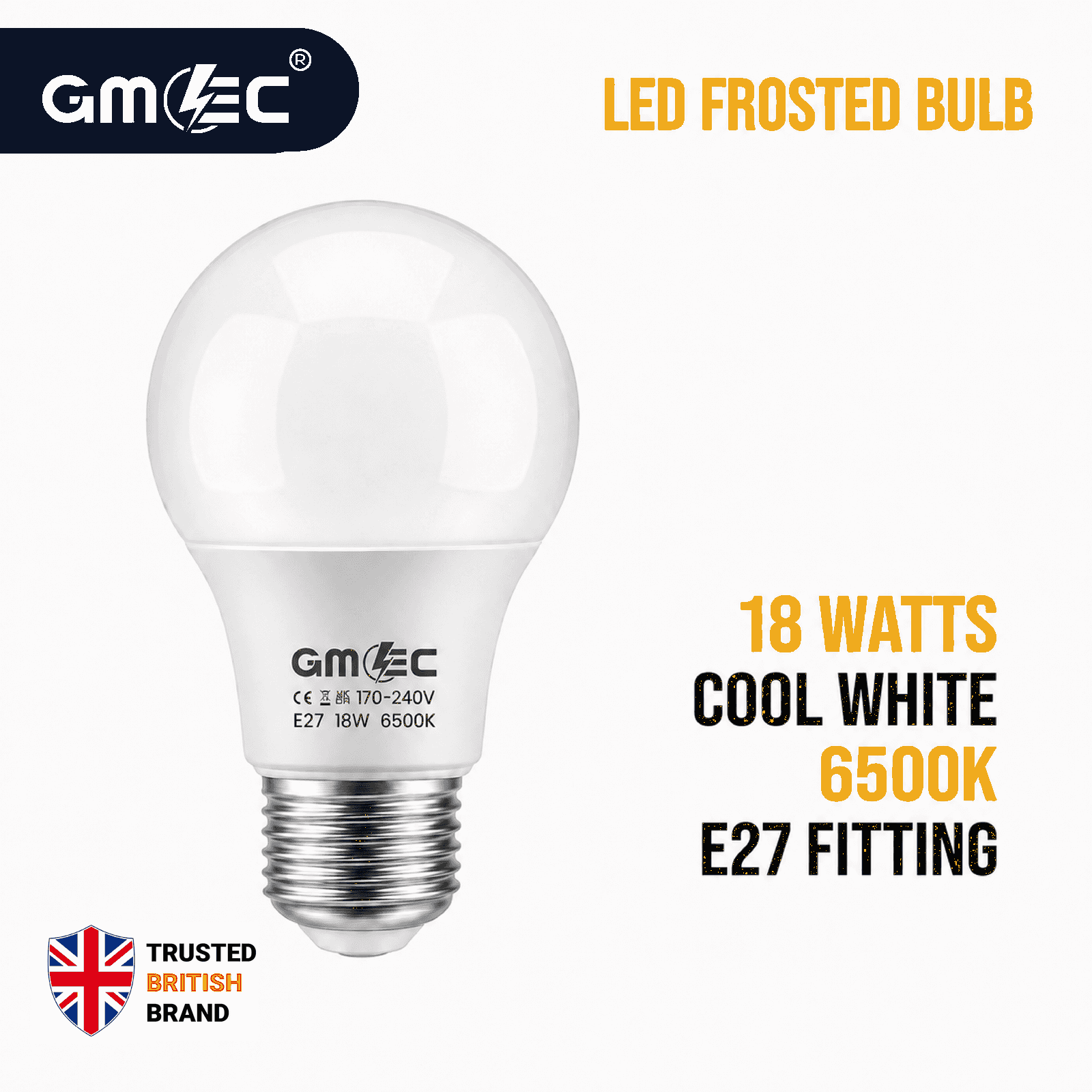 E27 18W LED Bulb Cool White 6500K 2100 Lumens thumbnail 2