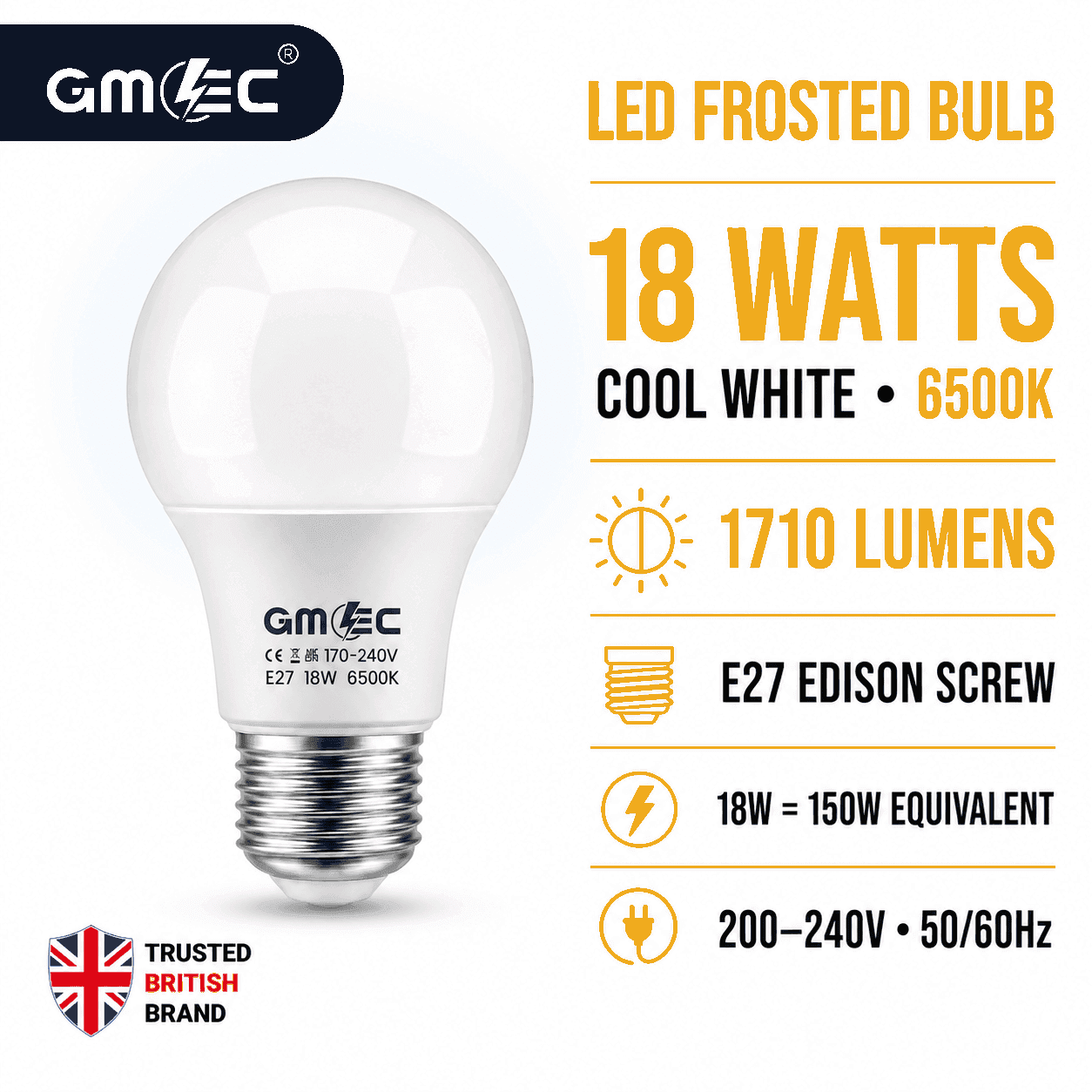 E27 18W LED Bulb Cool White 6500K 2100 Lumens thumbnail 11
