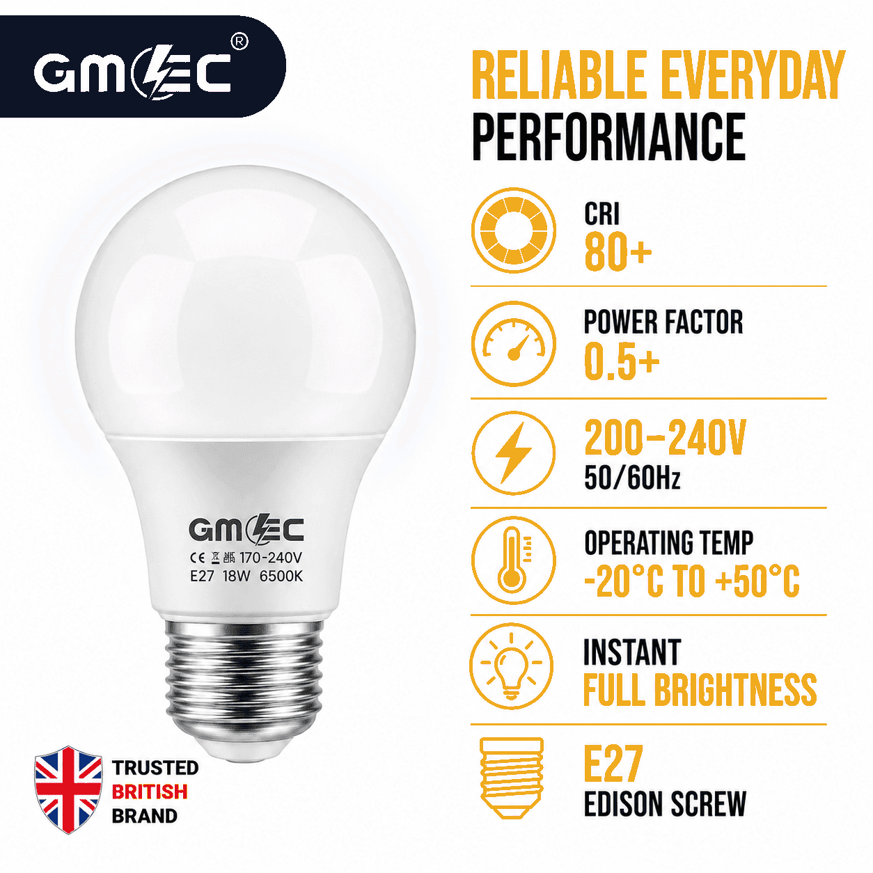 E27 18W LED Bulb Cool White 6500K 2100 Lumens thumbnail 7