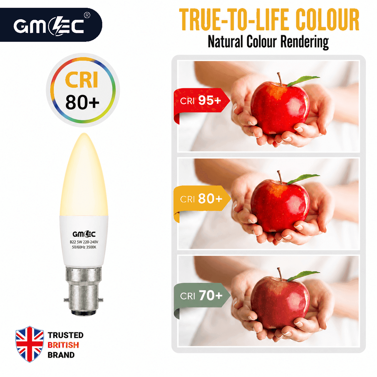B22 5W LED Candle Bulb Warm White 3500K 350 Lumens thumbnail 11