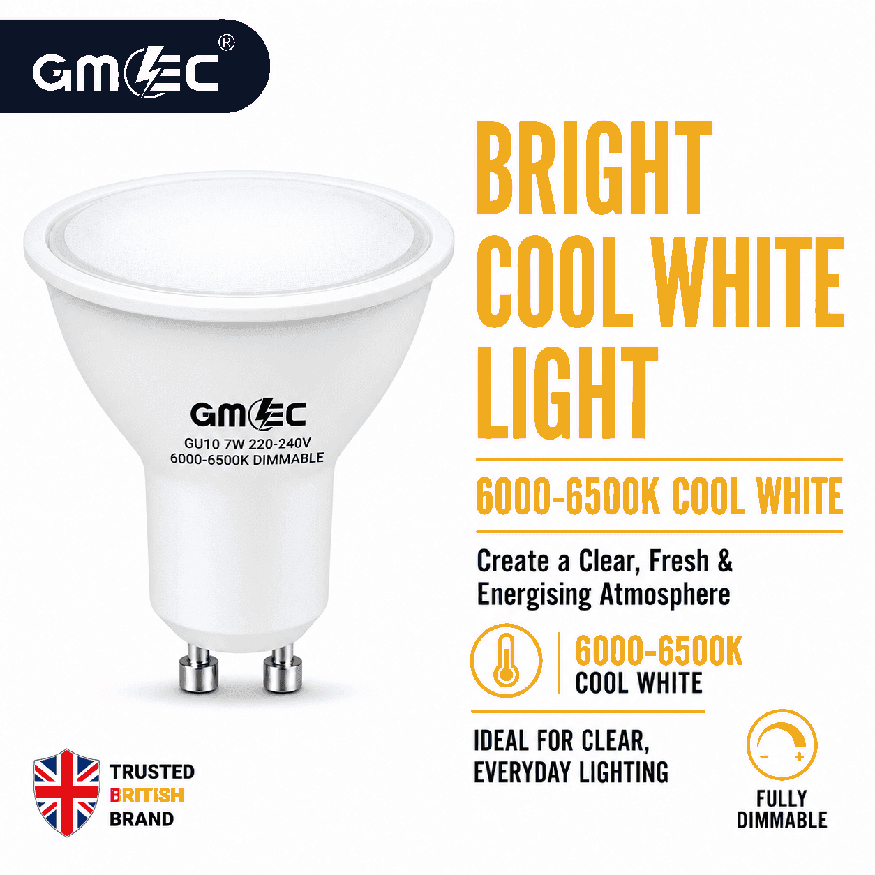 Bryte Lyte 7W Dimmable GU10 LED Spotlight Cool White 6500K thumbnail 4