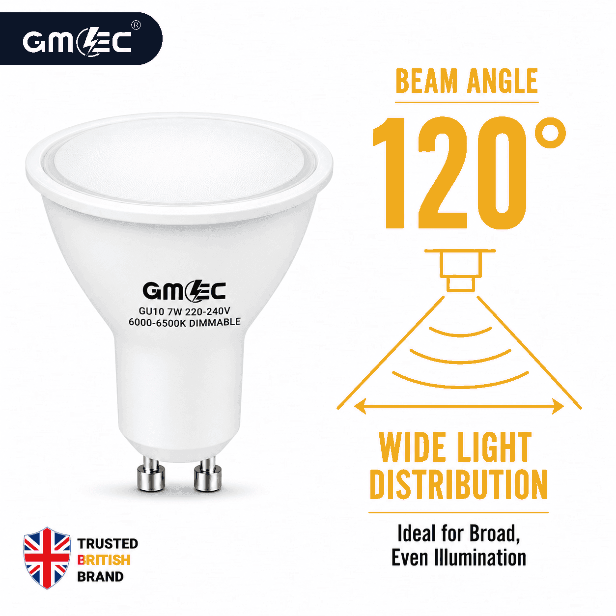 Bryte Lyte 7W Dimmable GU10 LED Spotlight Cool White 6500K thumbnail 5