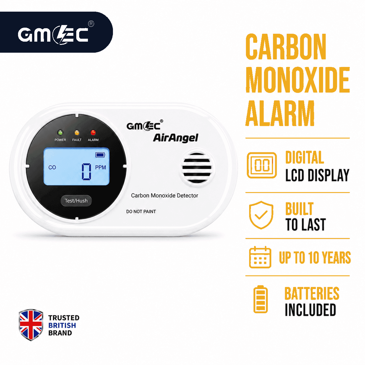 Carbon Monoxide Alarm with LCD Display and Long-Life Battery thumbnail 3