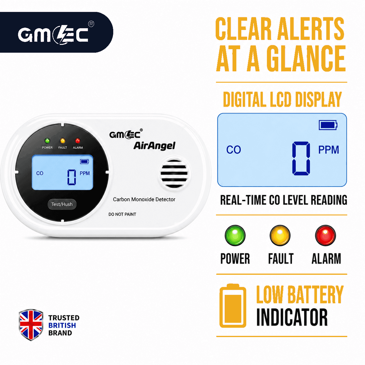 Carbon Monoxide Alarm with LCD Display and Long-Life Battery thumbnail 5