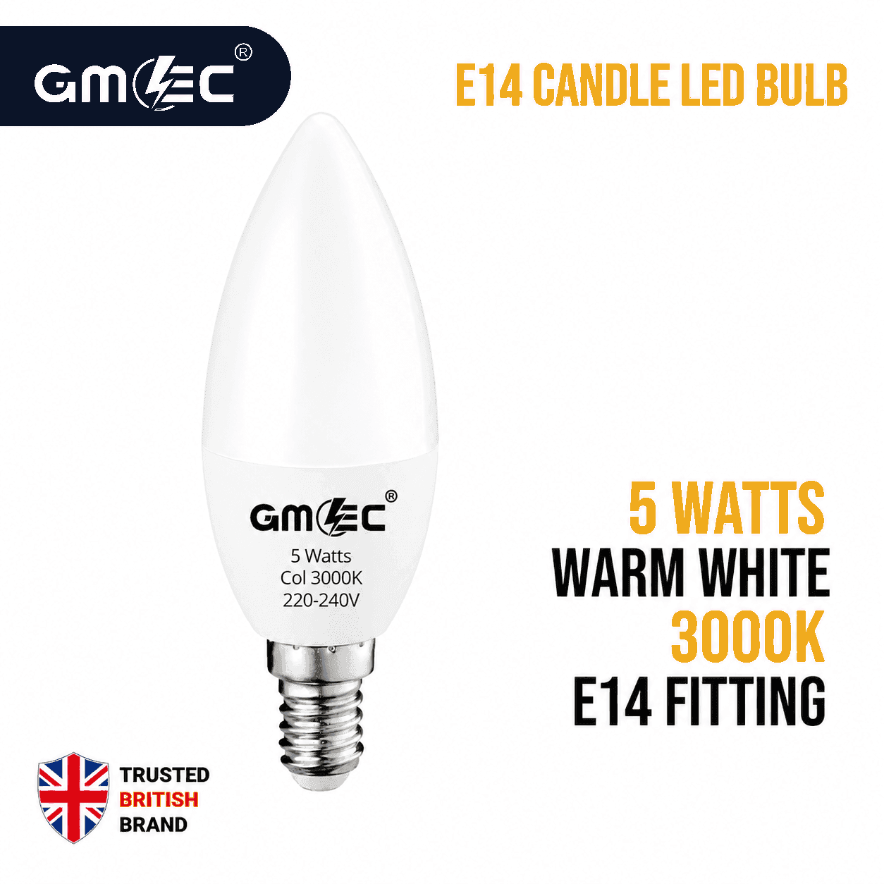 E14 5W LED Candle Bulb Warm White 3000K 550 Lumens thumbnail 11