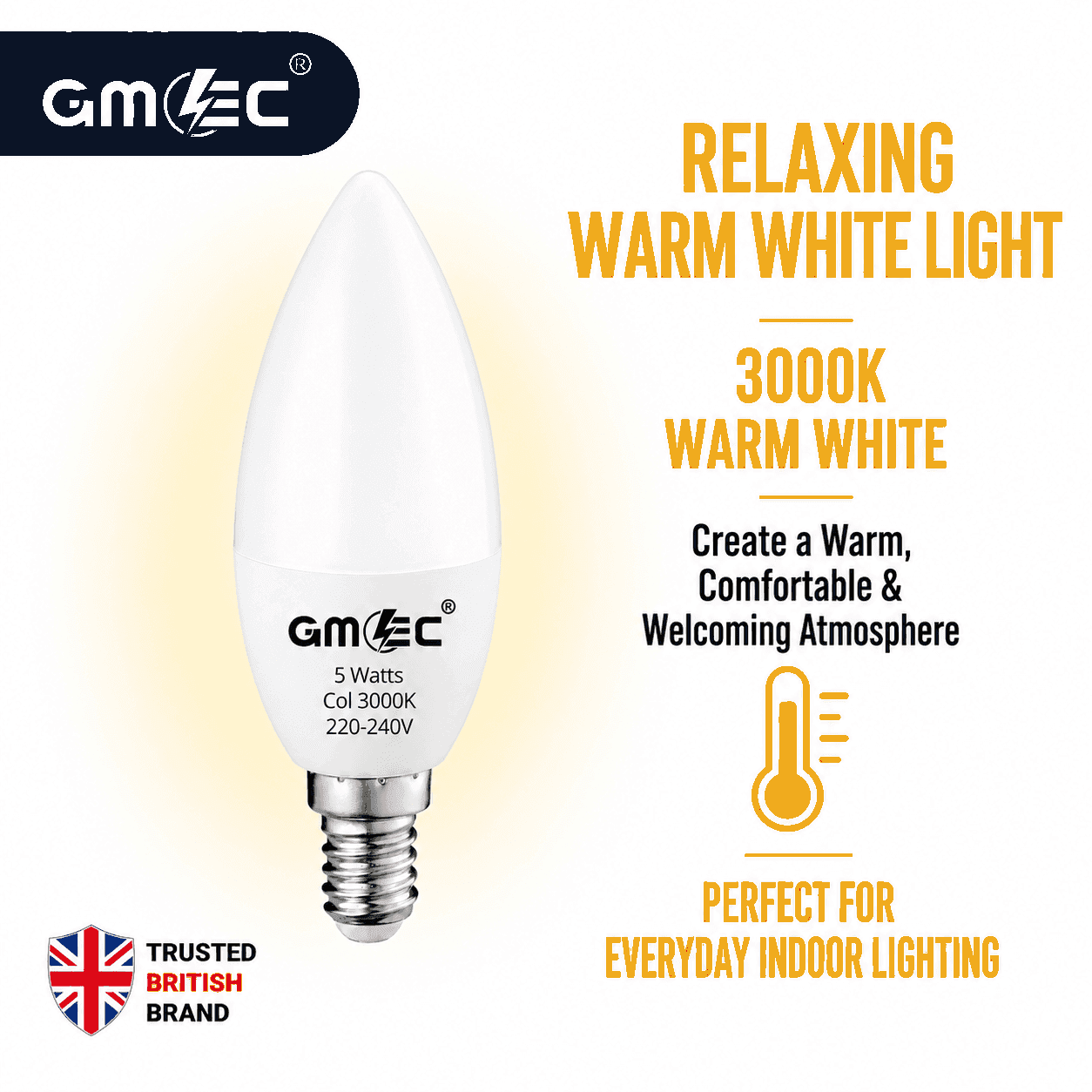 E14 5W LED Candle Bulb Warm White 3000K 550 Lumens thumbnail 10
