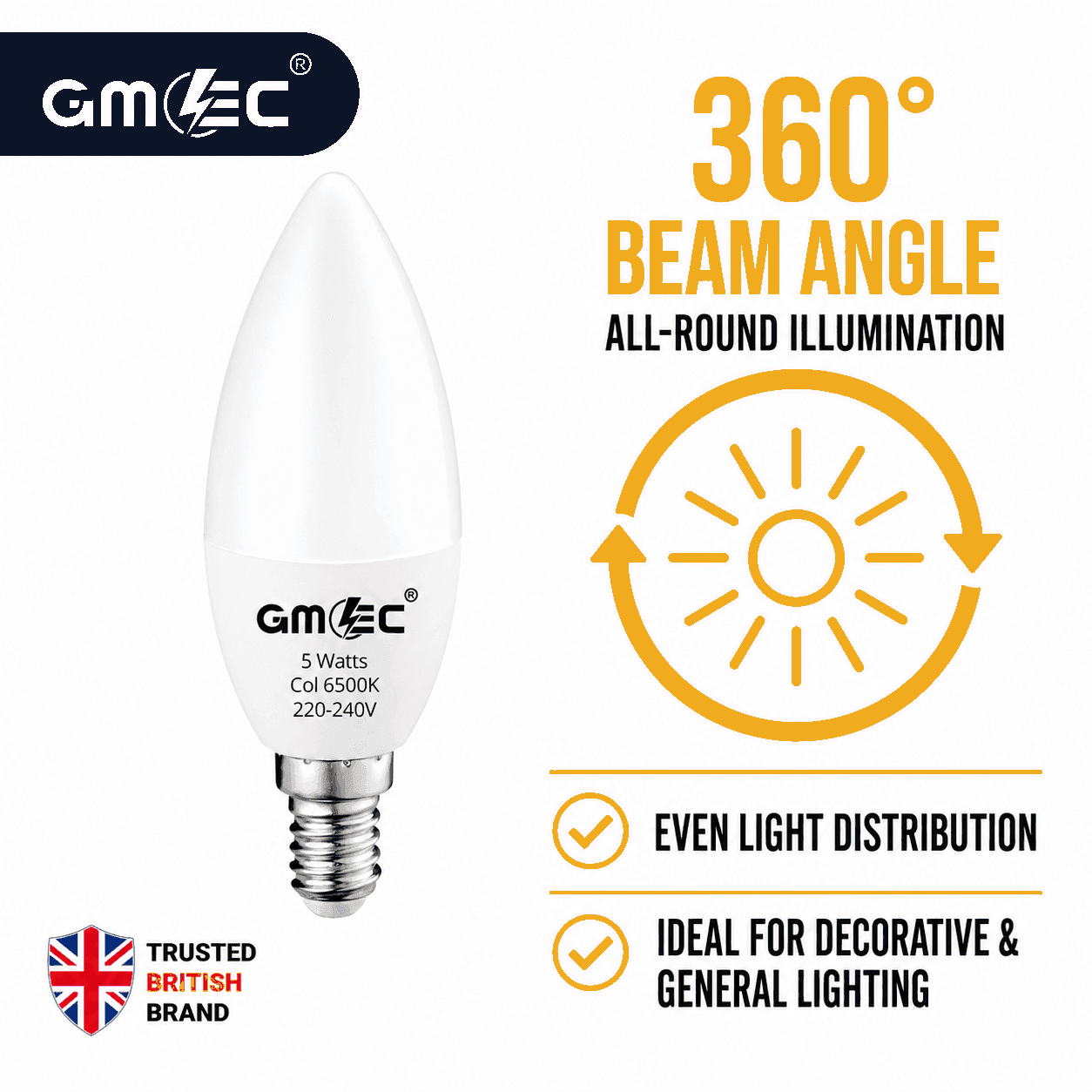 E14 5W LED Candle Bulb Cool White 6500K 550 Lumens thumbnail 9