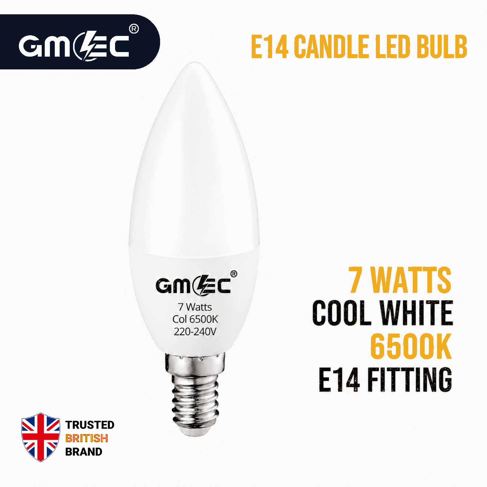 E14 7W LED Candle Bulb Cool White 6500K 750 Lumens thumbnail 2