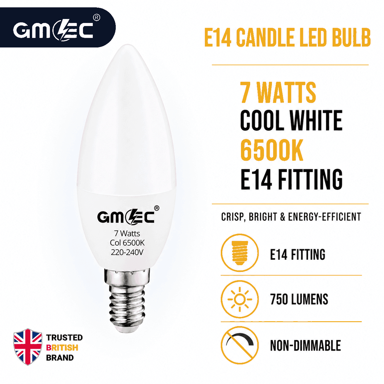 E14 7W LED Candle Bulb Cool White 6500K 750 Lumens thumbnail 11