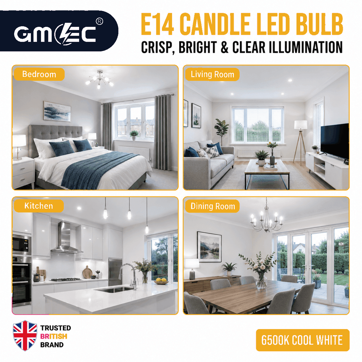 E14 7W LED Candle Bulb Cool White 6500K 750 Lumens thumbnail 5