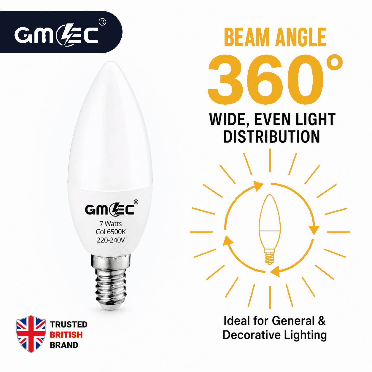 E14 7W LED Candle Bulb Cool White 6500K 750 Lumens thumbnail 9