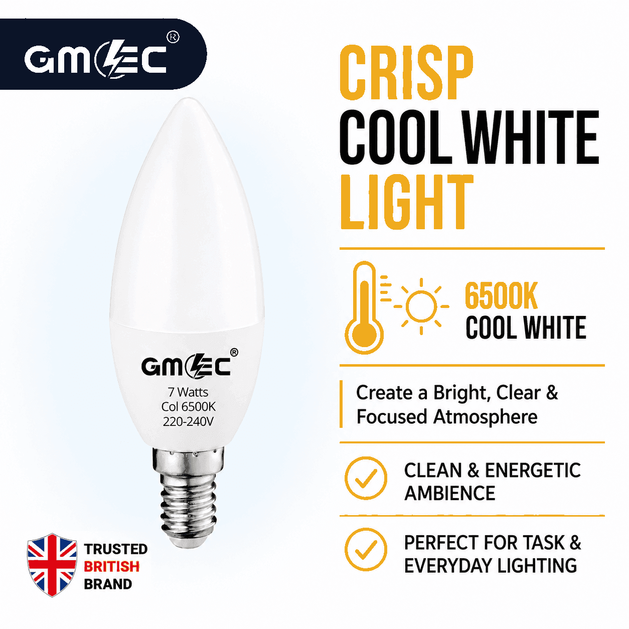 E14 7W LED Candle Bulb Cool White 6500K 750 Lumens thumbnail 10
