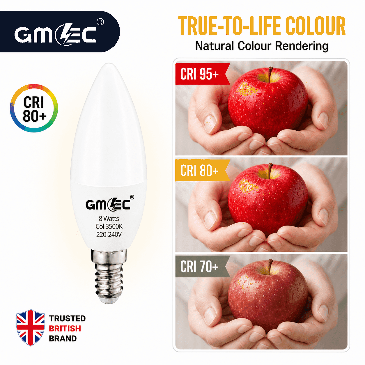 E14 8W LED Candle Bulb Warm White 3500K 1400 Lumens thumbnail 4