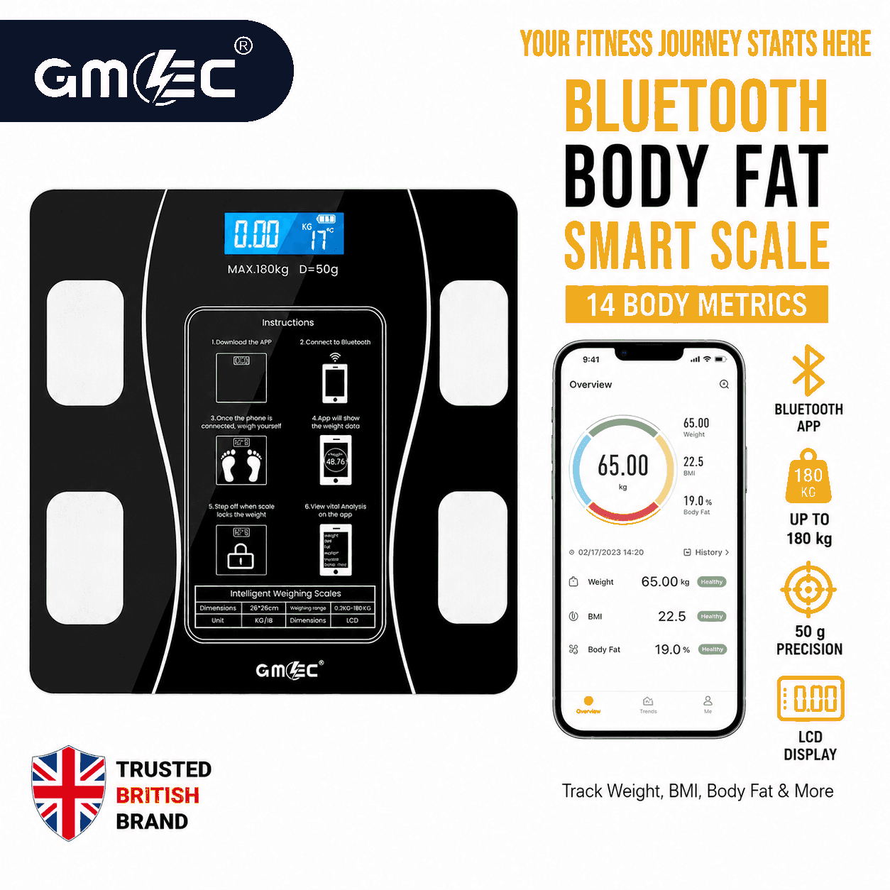 Bluetooth Body Fat Smart Scale Digital BMI Bathroom Scale thumbnail 11
