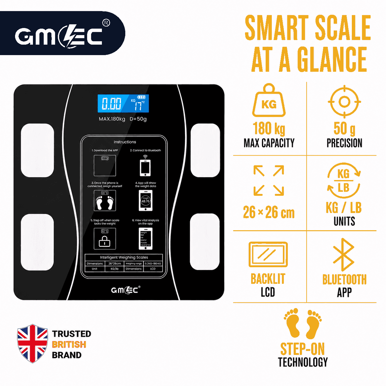 Bluetooth Body Fat Smart Scale Digital BMI Bathroom Scale thumbnail 3