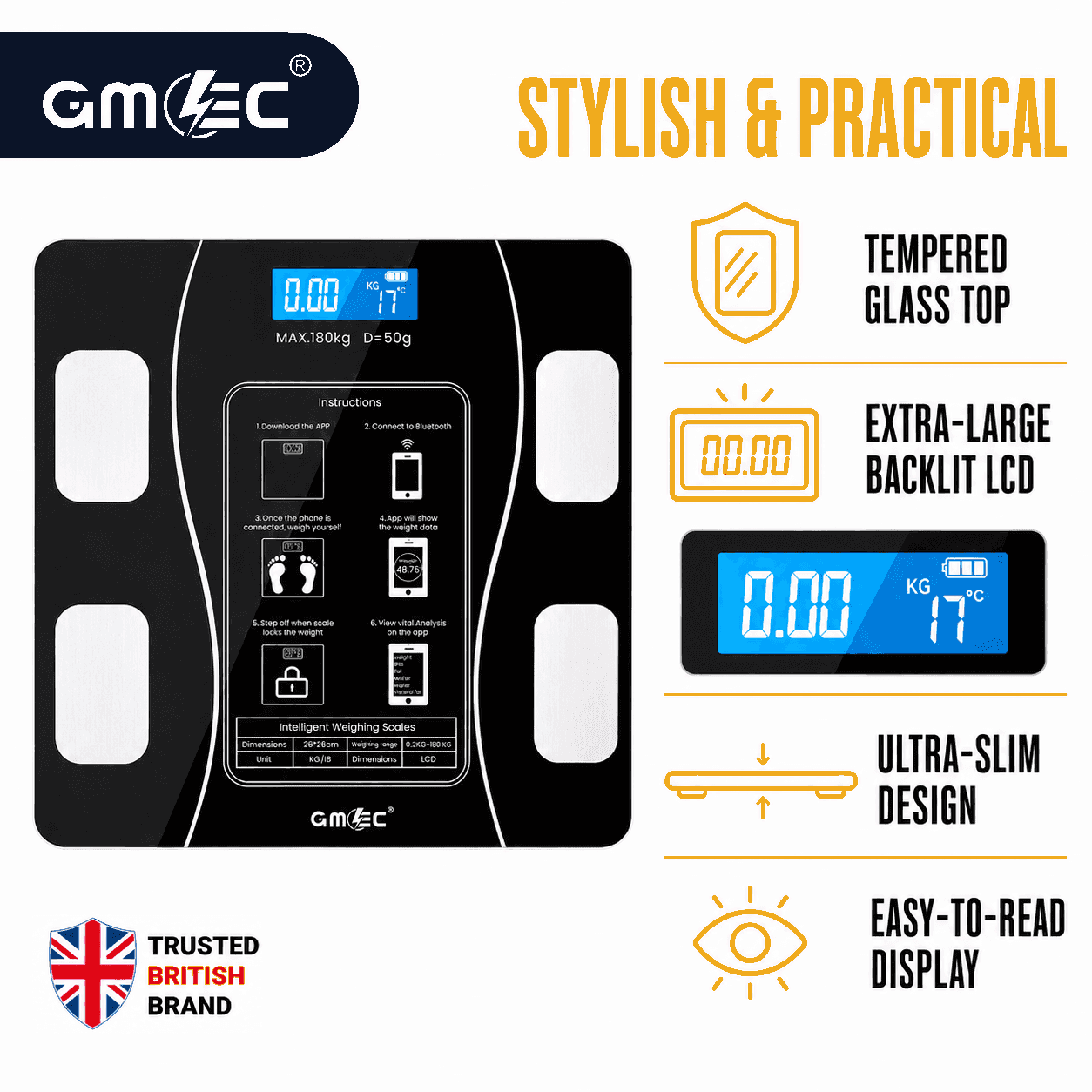 Bluetooth Body Fat Smart Scale Digital BMI Bathroom Scale thumbnail 6