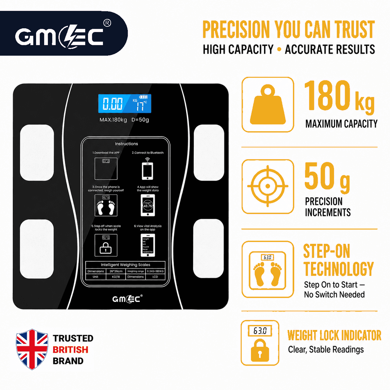 Bluetooth Body Fat Smart Scale Digital BMI Bathroom Scale thumbnail 8