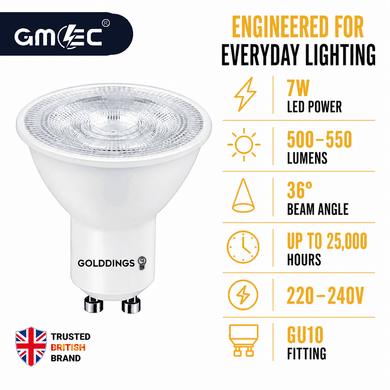 GU10 7W LED Bulb 3 Colour Changing Warm White, Daylight & Cool White thumbnail 6