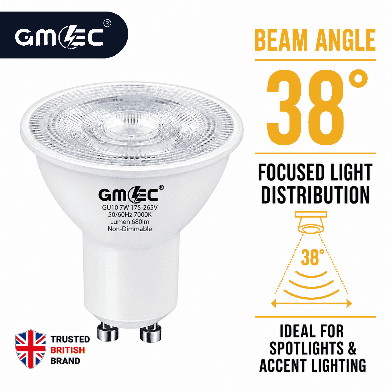 7W GU10 LED Bulb Cool White 7000K 680 Lumens SMD 2835 thumbnail 9