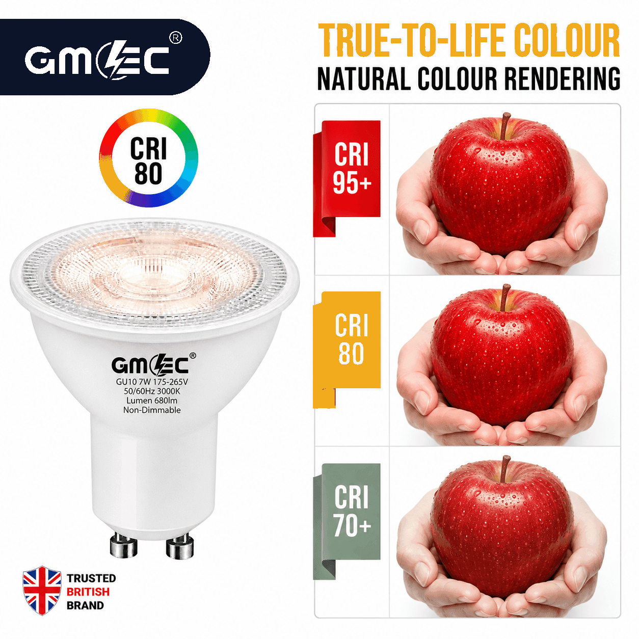 7W GU10 LED Bulb Warm White 3000K 680 Lumens SMD 2835 thumbnail 4