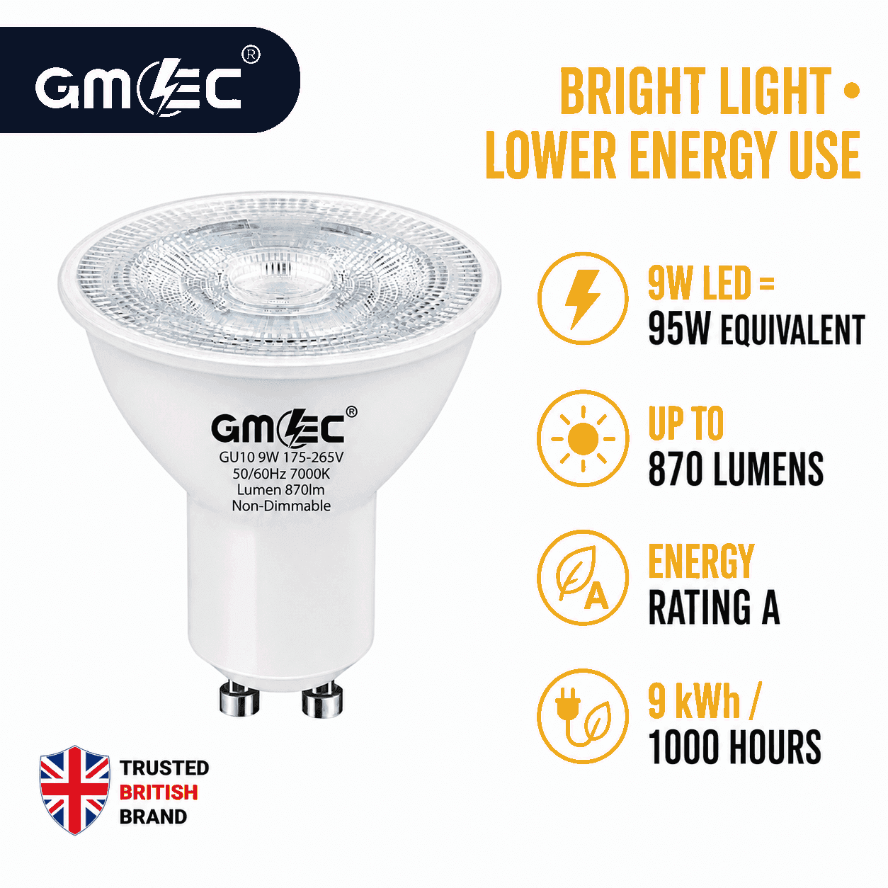 9W GU10 LED Bulb Cool White 7000K 870 Lumens thumbnail 6