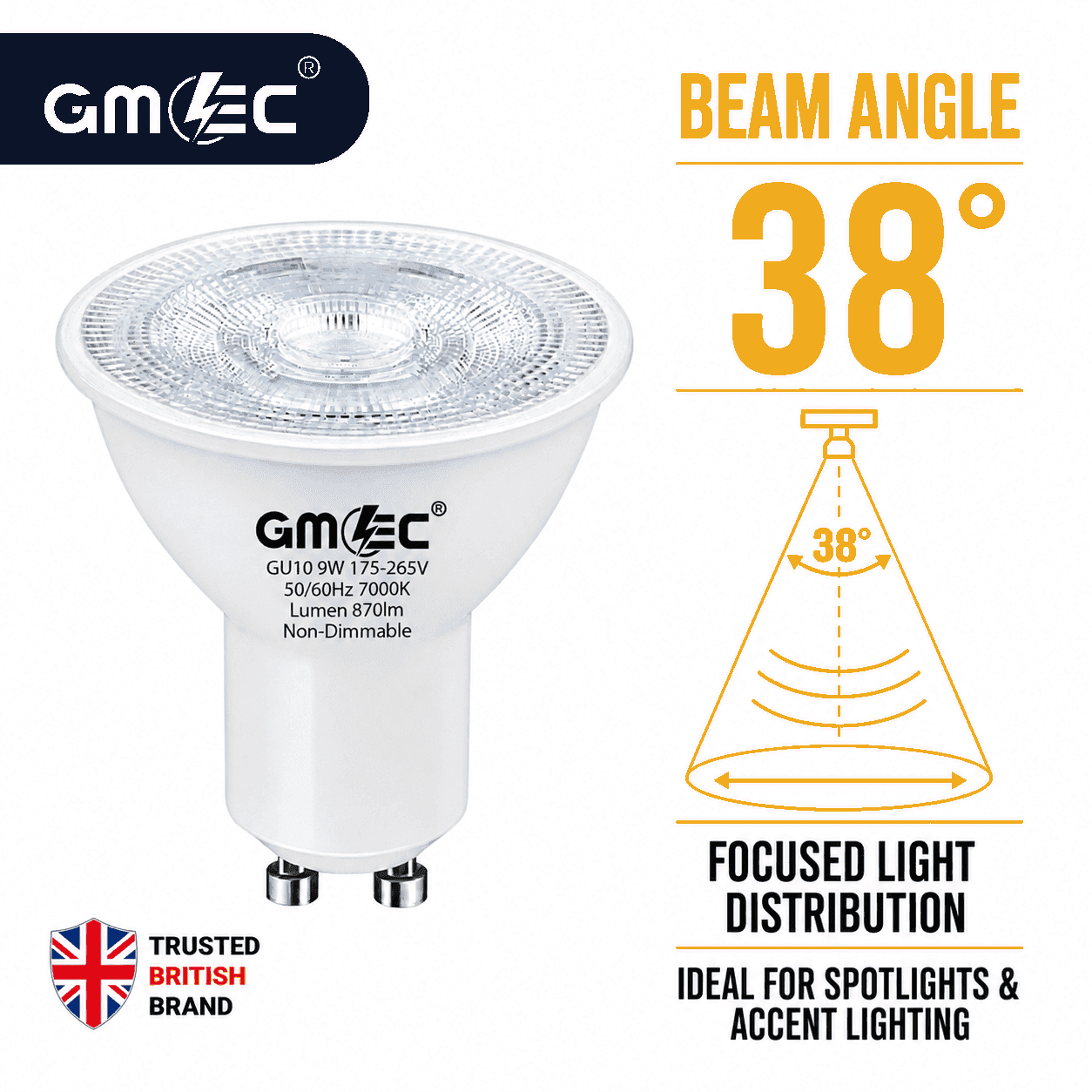 9W GU10 LED Bulb Cool White 7000K 870 Lumens thumbnail 8