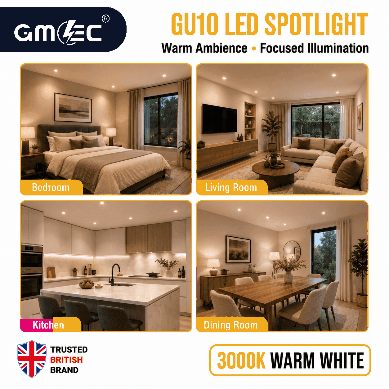 9W GU10 LED Bulb Warm White 3000K 870 Lumens thumbnail 5