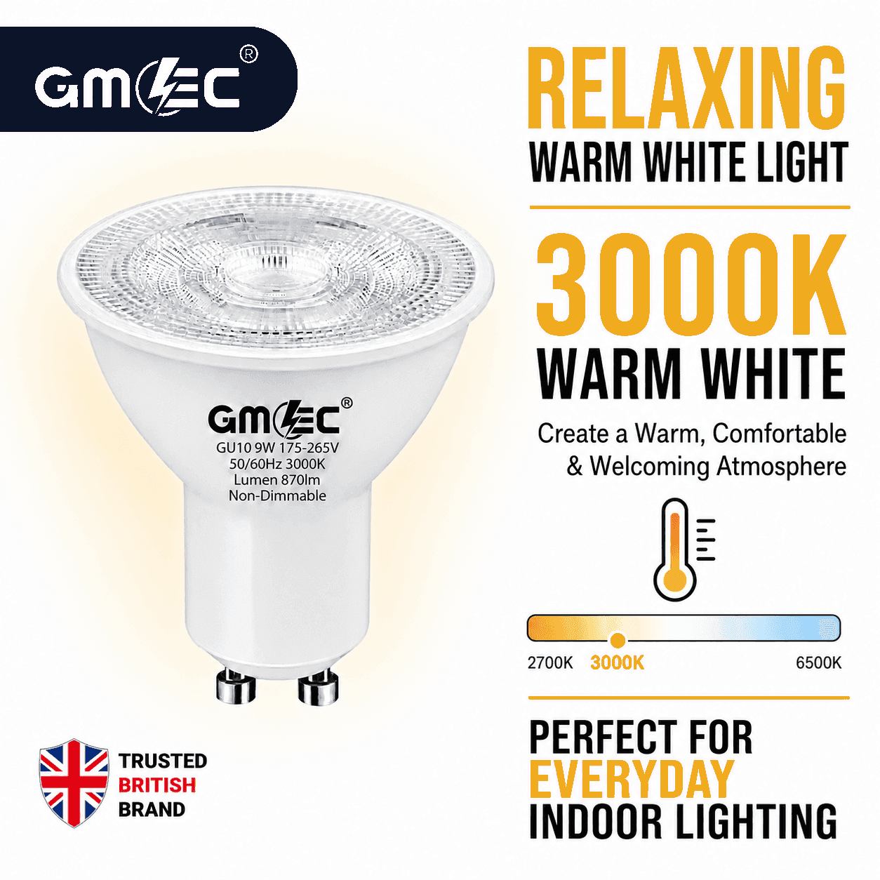9W GU10 LED Bulb Warm White 3000K 870 Lumens thumbnail 10