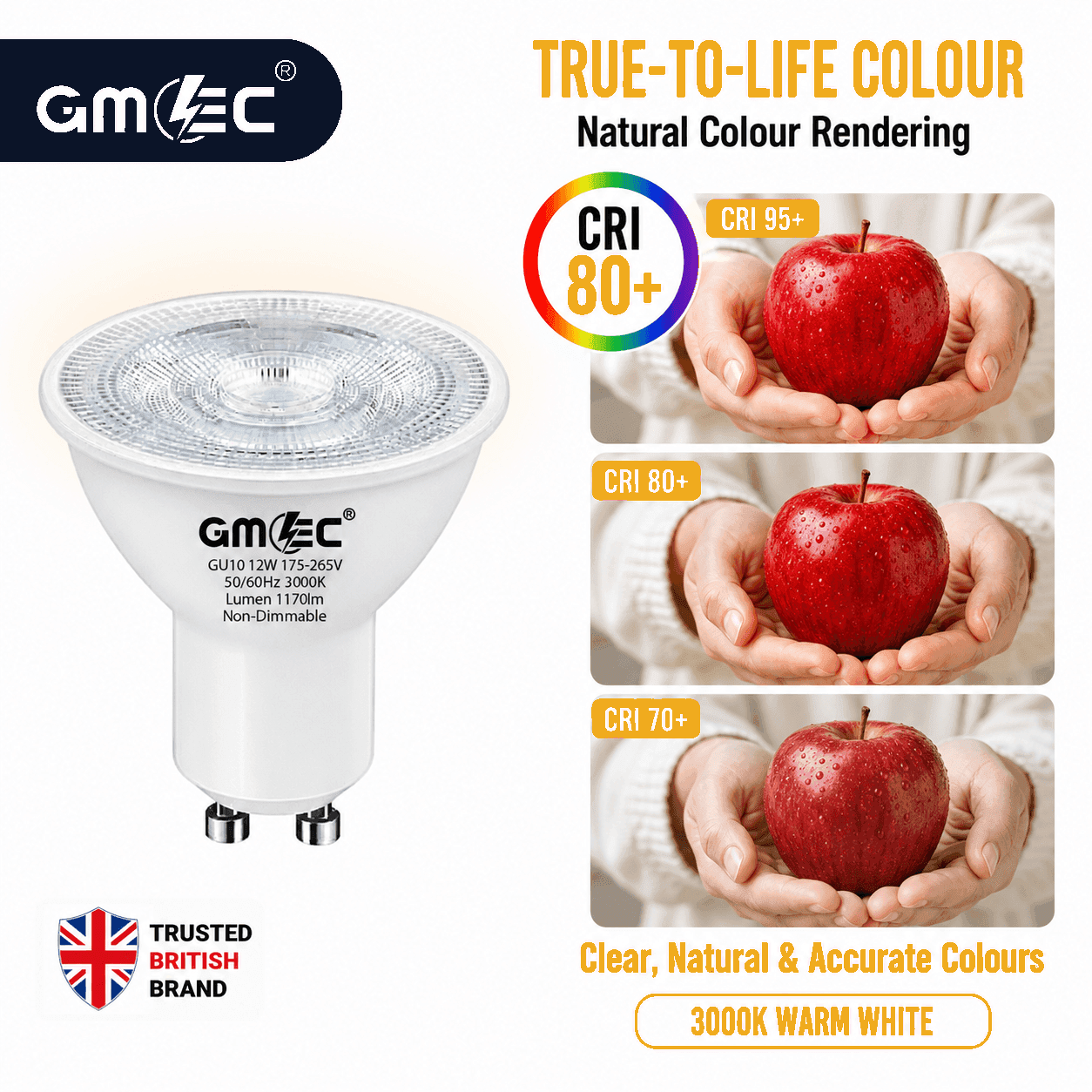 12W GU10 LED Bulb Warm White 3000K 1170 Lumens thumbnail 8