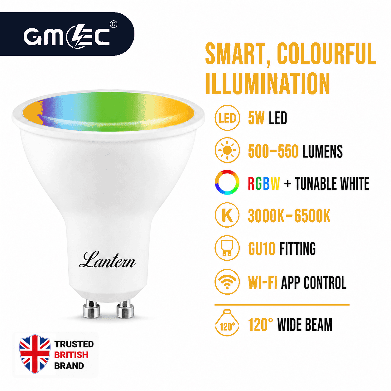 Best LANTERN 5W GU10 RGB Smart LED Bulb WiFi - Tunable White thumbnail 8