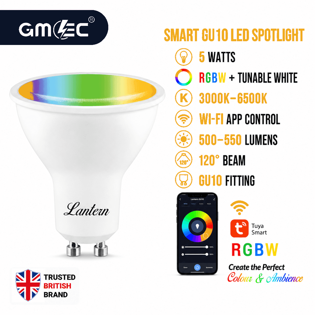 Best LANTERN 5W GU10 RGB Smart LED Bulb WiFi - Tunable White thumbnail 10