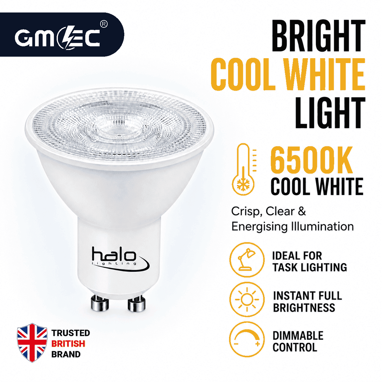 Halo 7W GU10 LED Bulb Cool White Dimmable, 550 Lumens thumbnail 10