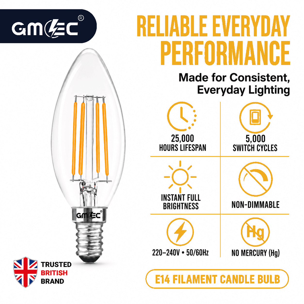 8W E14 LED Filament Bulb Warm White 3000K 1050 Lumens thumbnail 7
