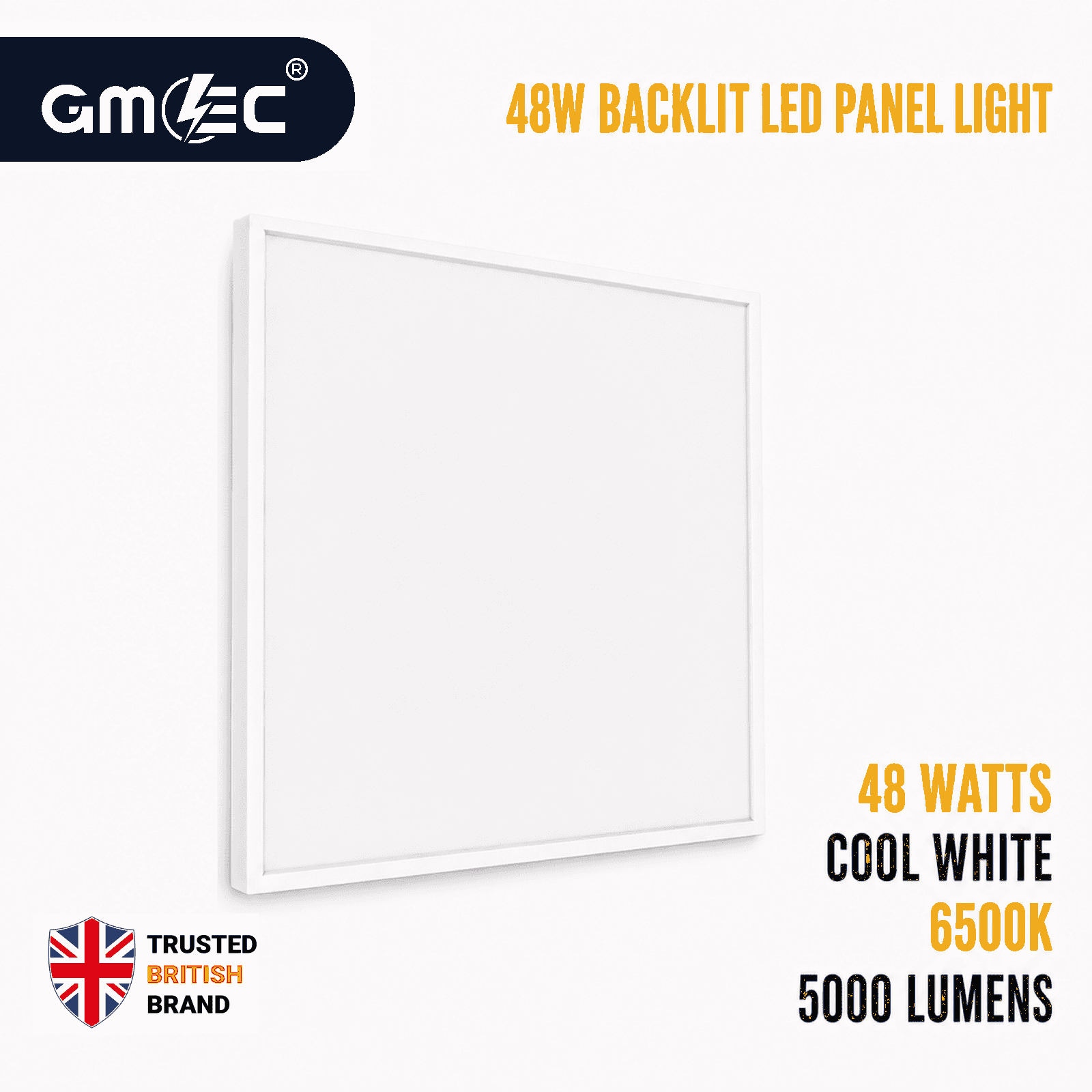 48W Backlit LED Panel Light Cool White 6500K 5000 Lumens thumbnail 2