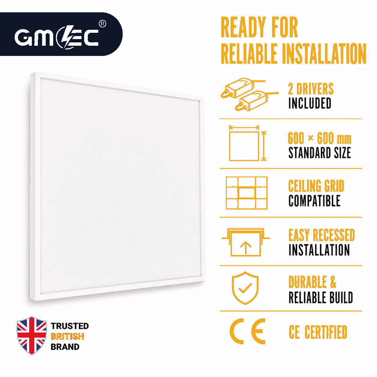 48W Backlit LED Panel Light Cool White 6500K 5000 Lumens thumbnail 7